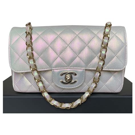 iridescent white chanel bag|Chanel handbags.